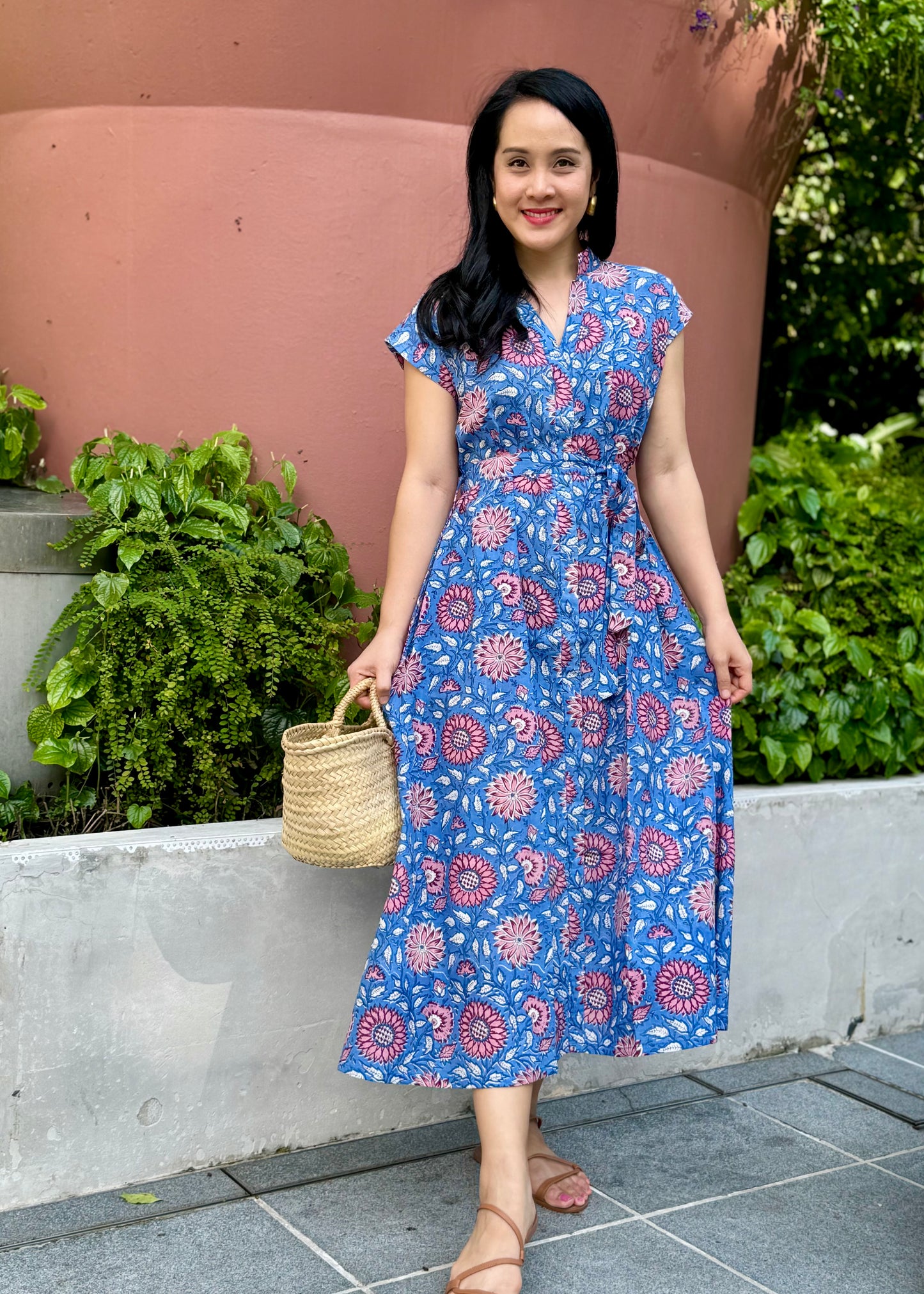 Kiara Cotton Dress | Sunflower Blue