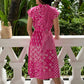 Sara Midi Cotton Dress | Patchwork Pink