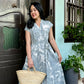 Kiara Cotton Dress | Grey Palm