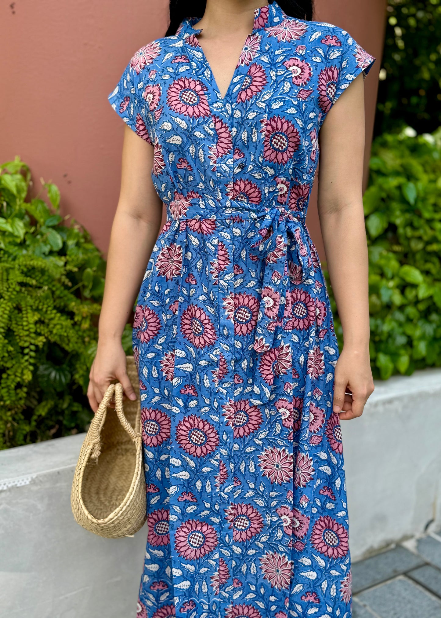 Kiara Cotton Dress | Sunflower Blue