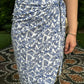 Naomi Wrap Skirt | White | Navy