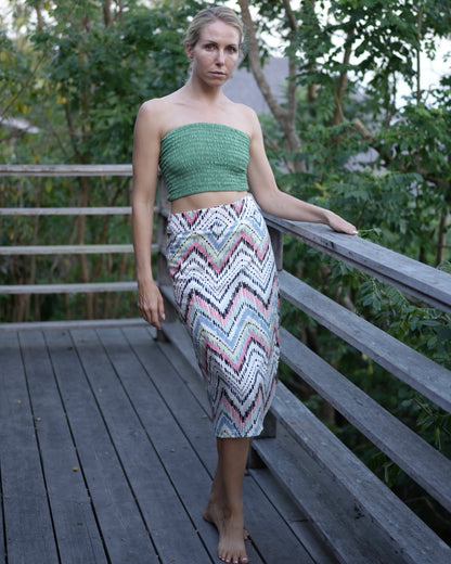 Naomi Wrap Skirt - Zig Zag Pink