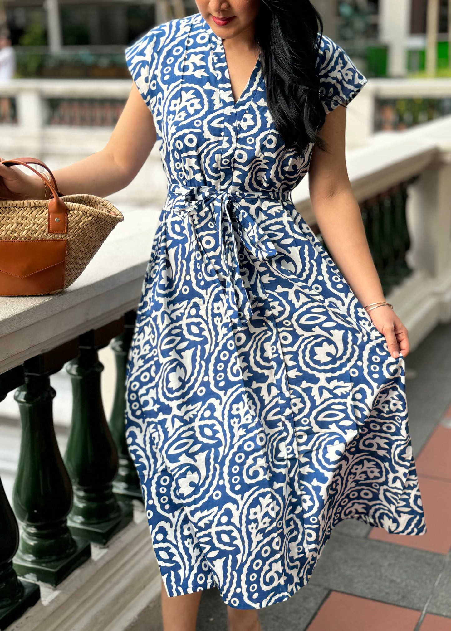 Kiara Cotton Dress | Boho Blue