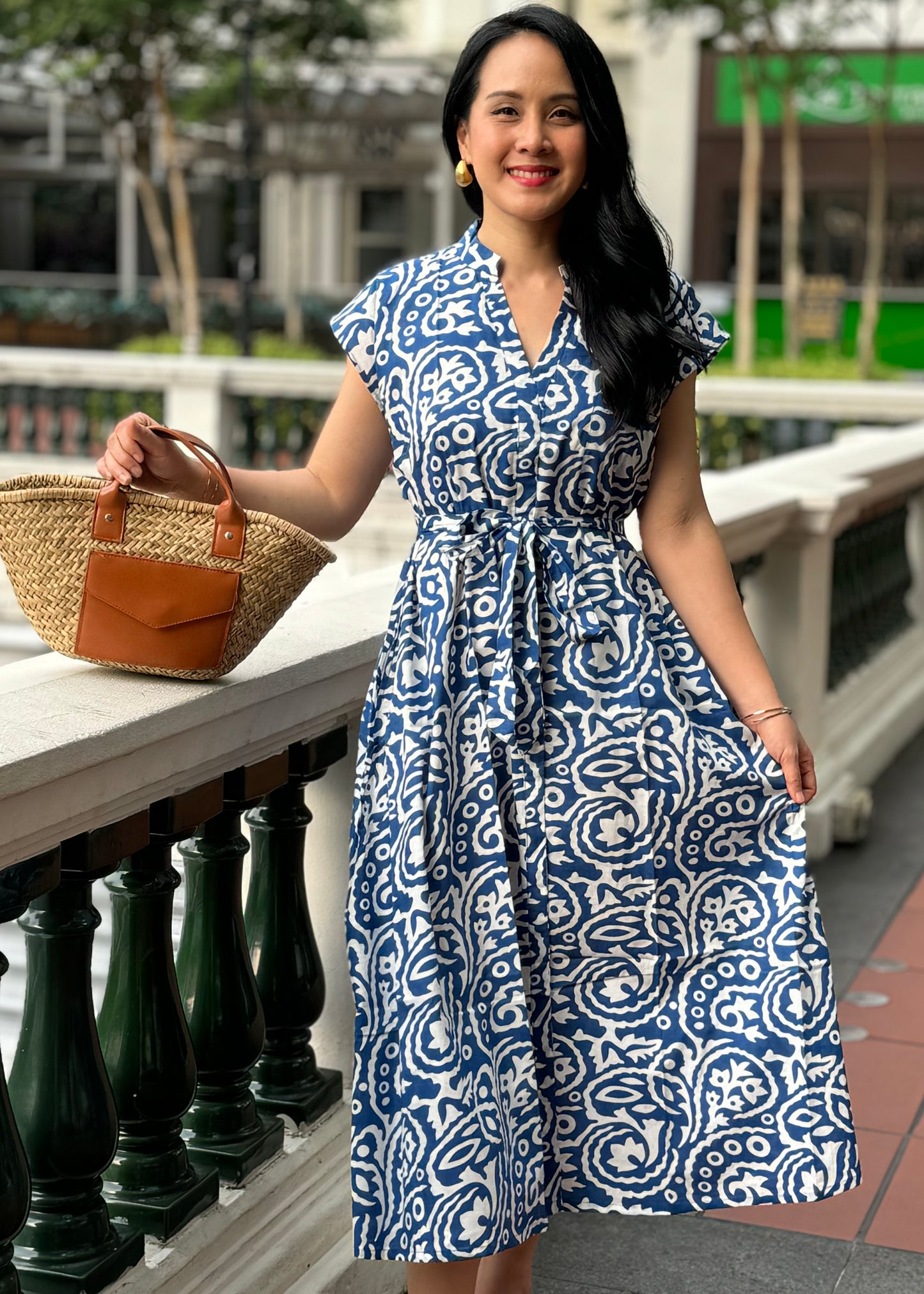 Kiara Cotton Dress | Boho Blue