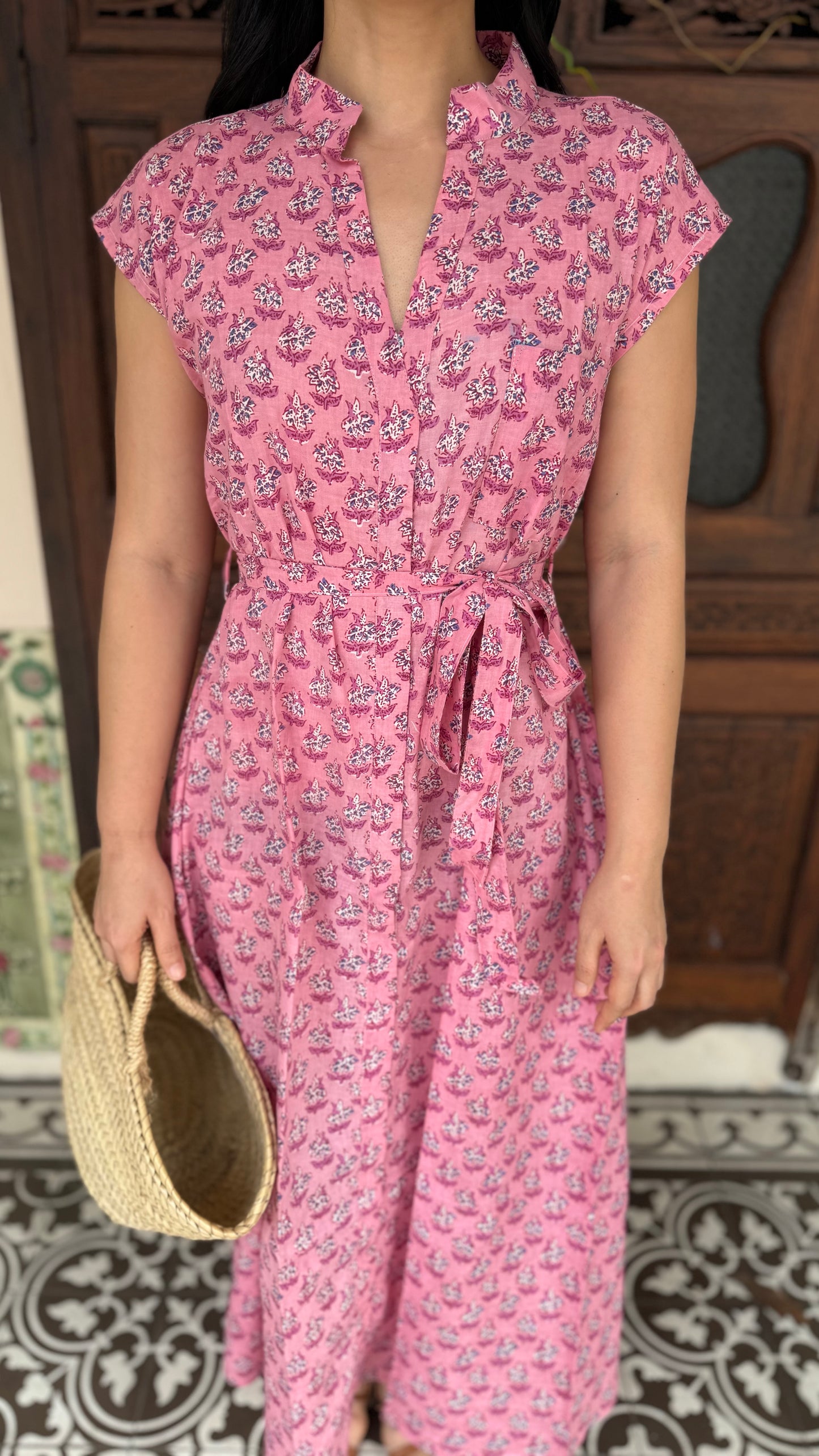 Kiara Cotton Dress | Pink Blush