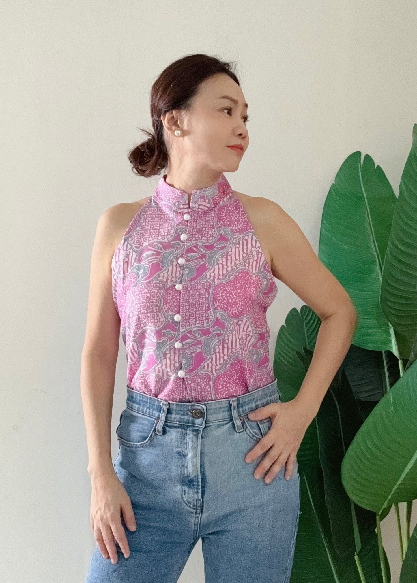 Eka Halter Batik Top | Pink