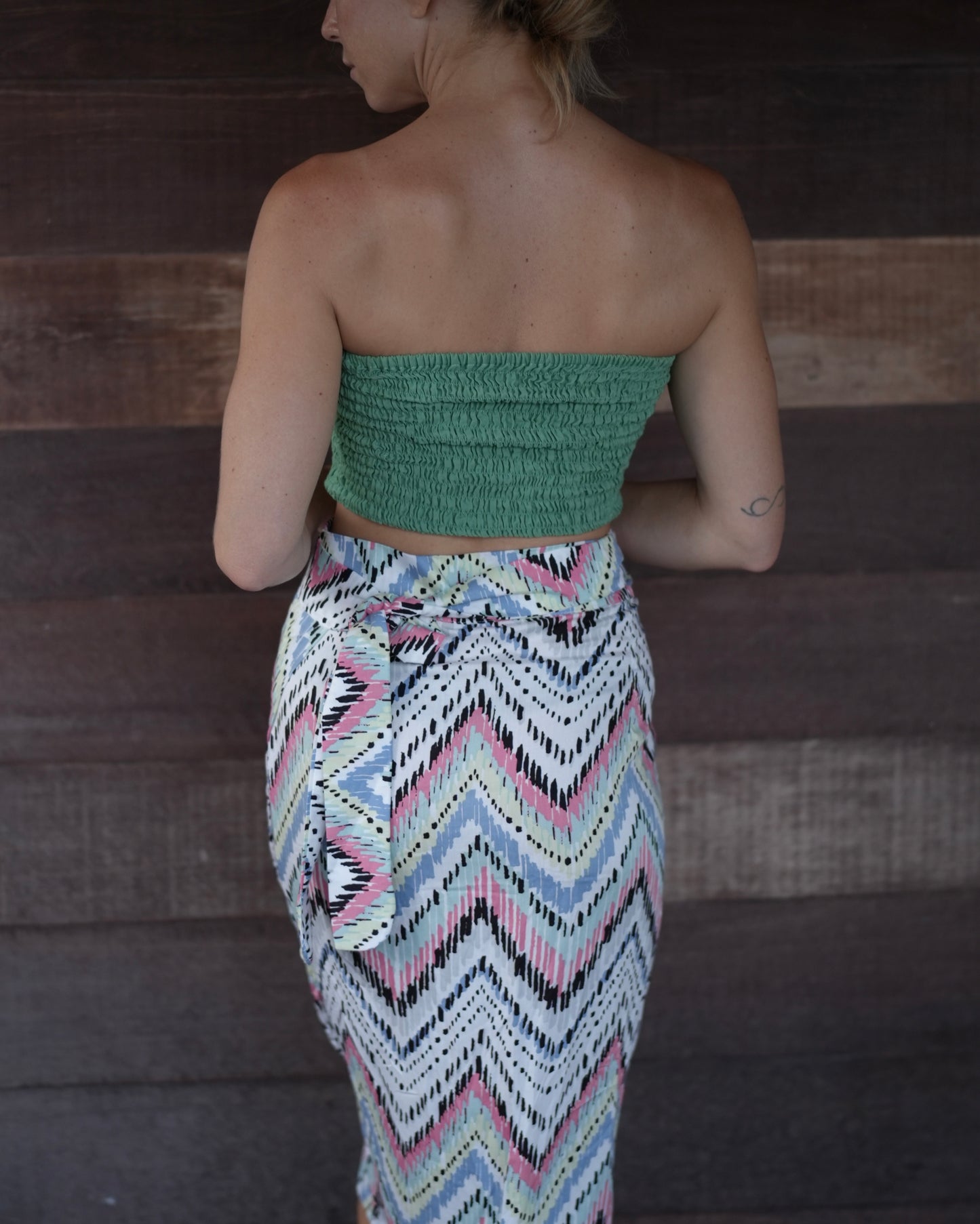 Naomi Wrap Skirt - Zig Zag Pink