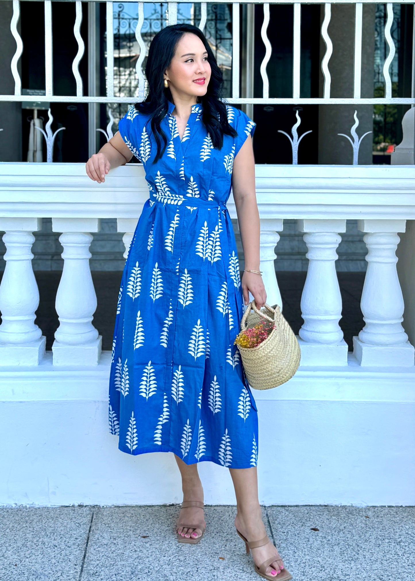 Kiara Cotton Dress - Jolly Blue