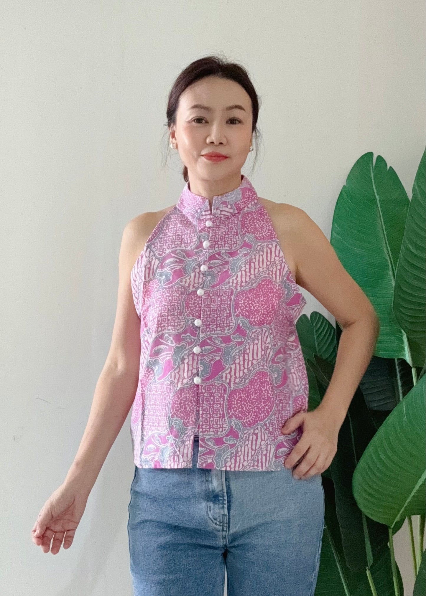 Eka Halter Batik Top | Pink