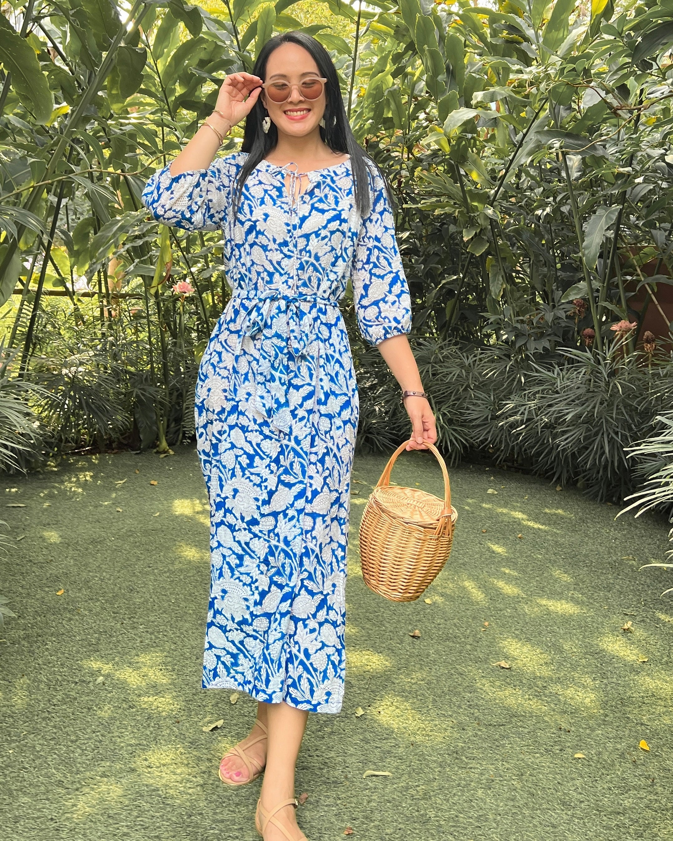 Nyla Cotton Dress - Blue Bliss – vine and branches