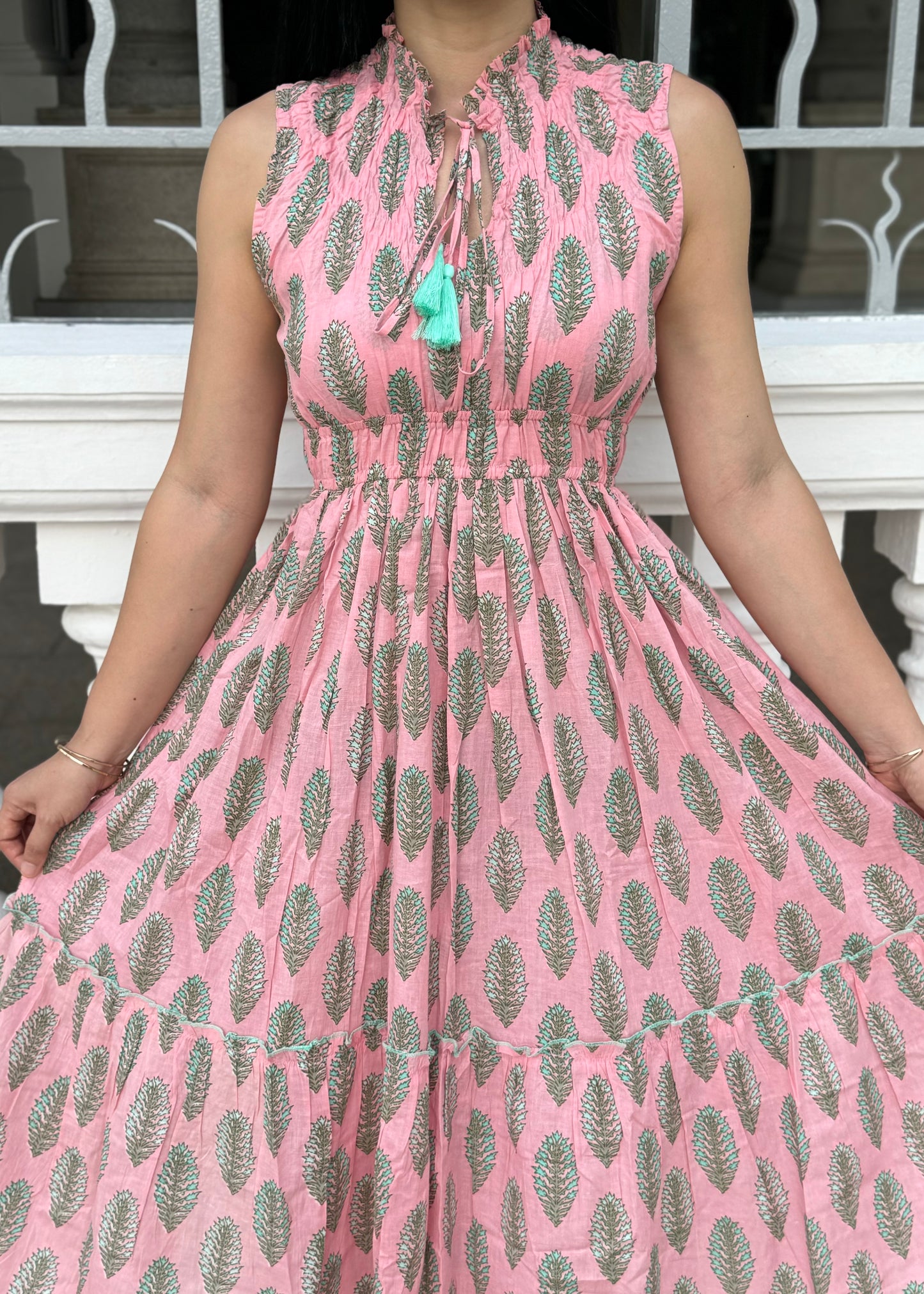 Lana Frill Collar Dress | Pink