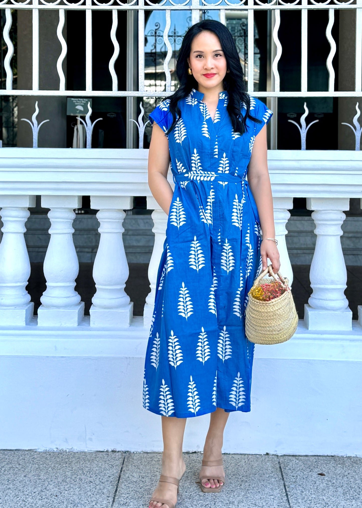 Kiara Cotton Dress - Jolly Blue