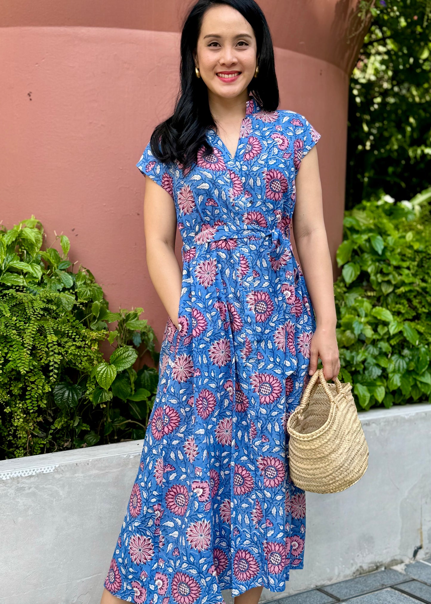 Kiara Cotton Dress | Sunflower Blue