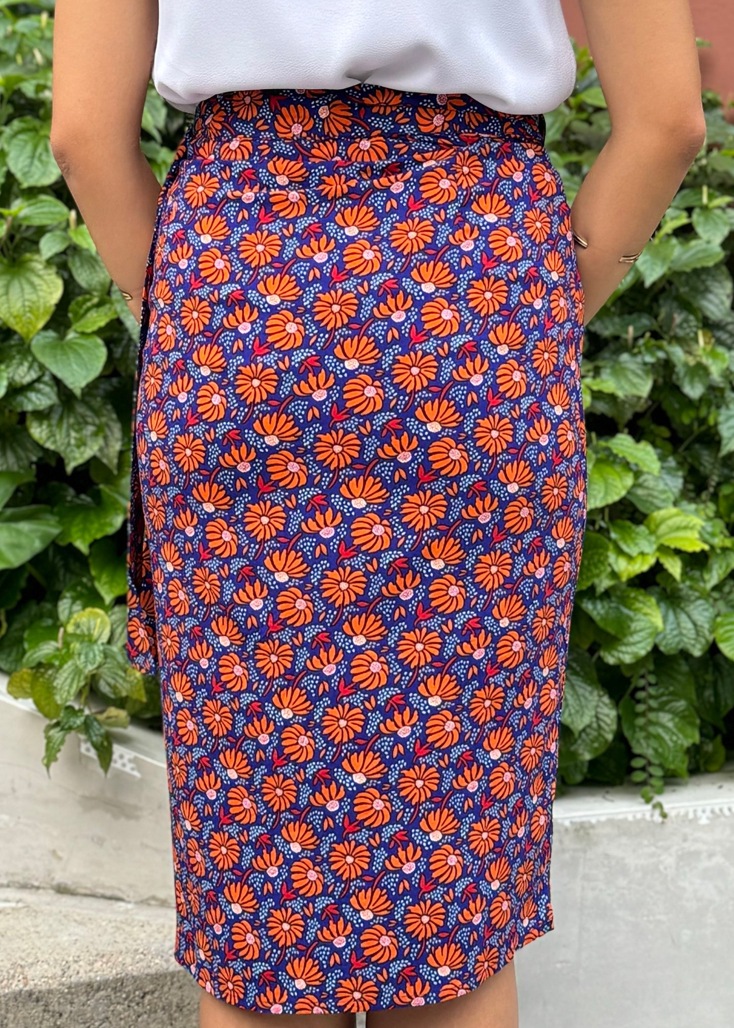 Naomi Wrap Skirt | Blue Orange