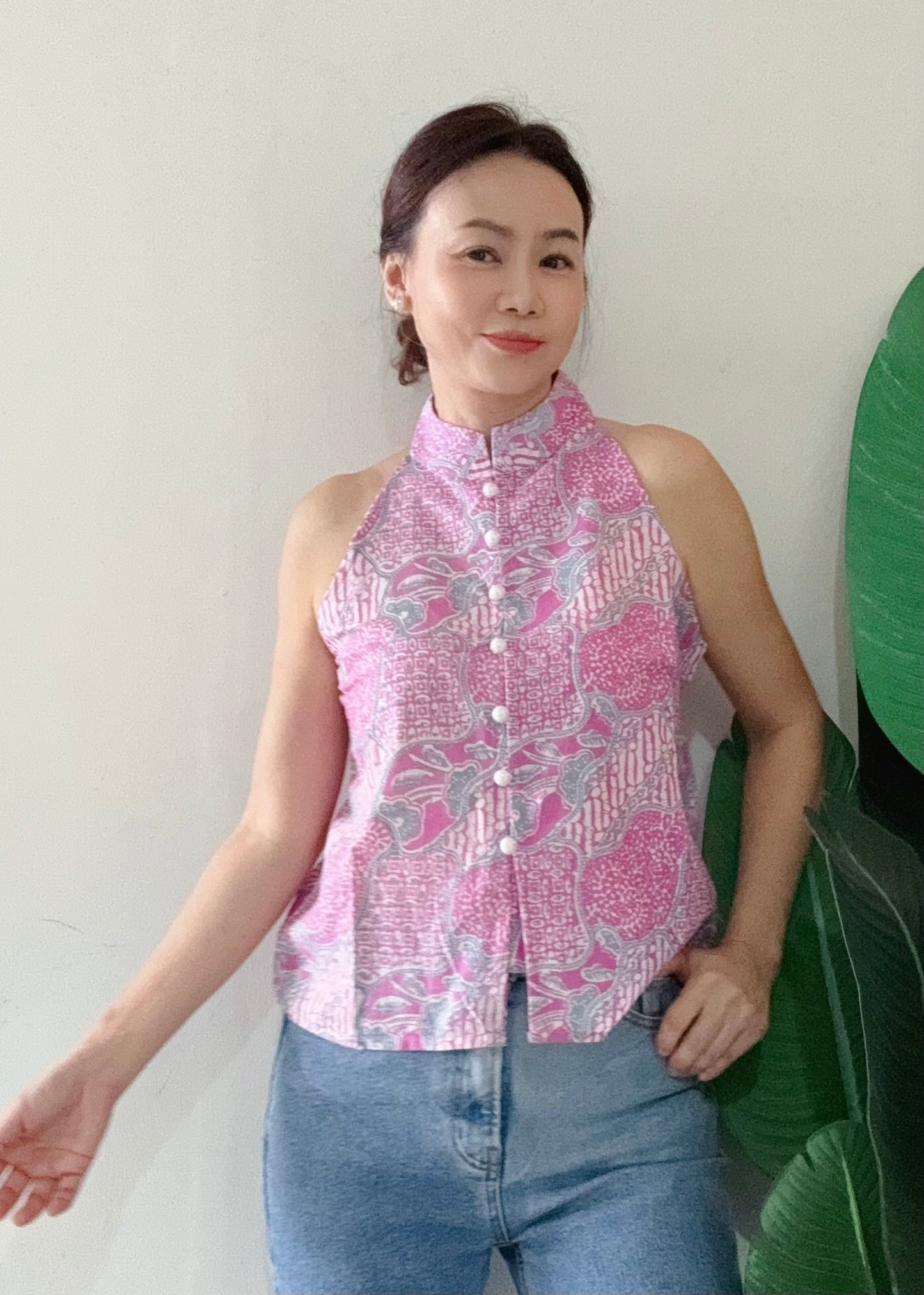 Eka Halter Batik Top | Pink