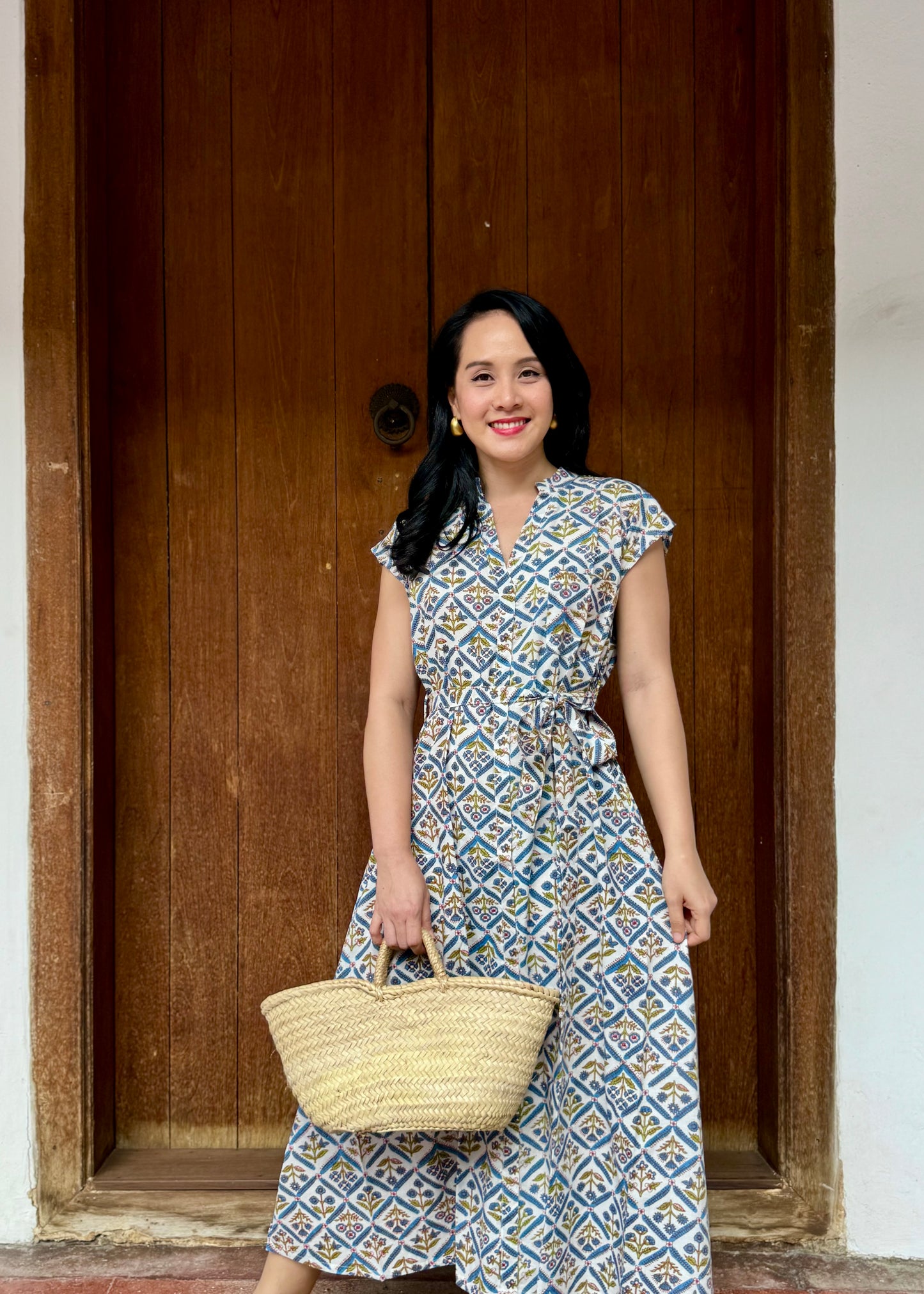 Kiara Cotton Dress | English Garden