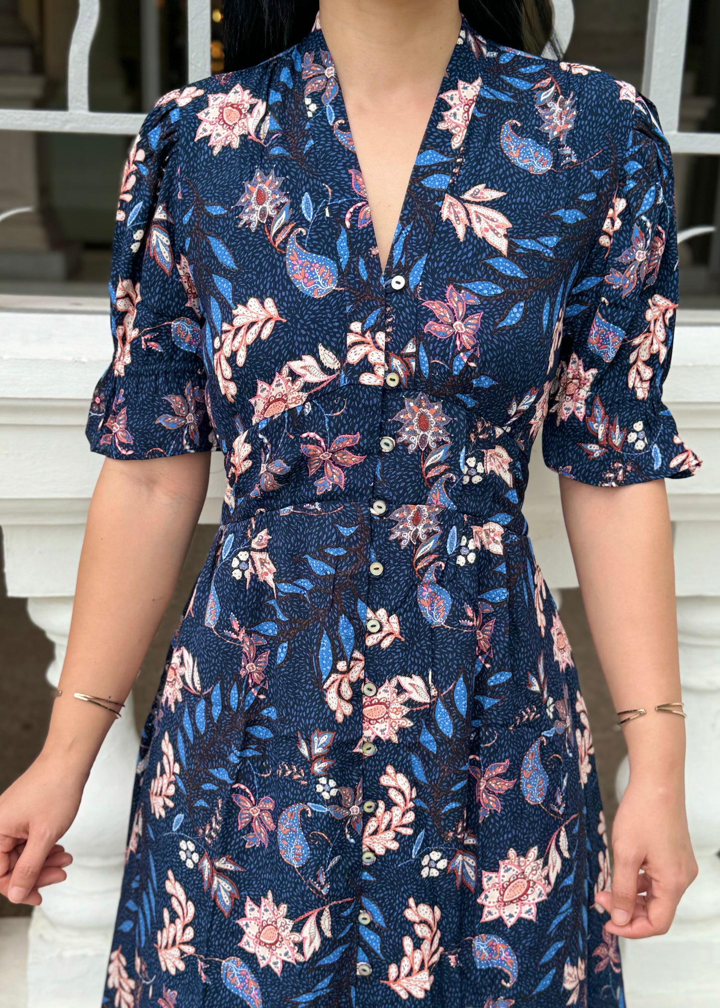 Calla Dress | Navy Floral