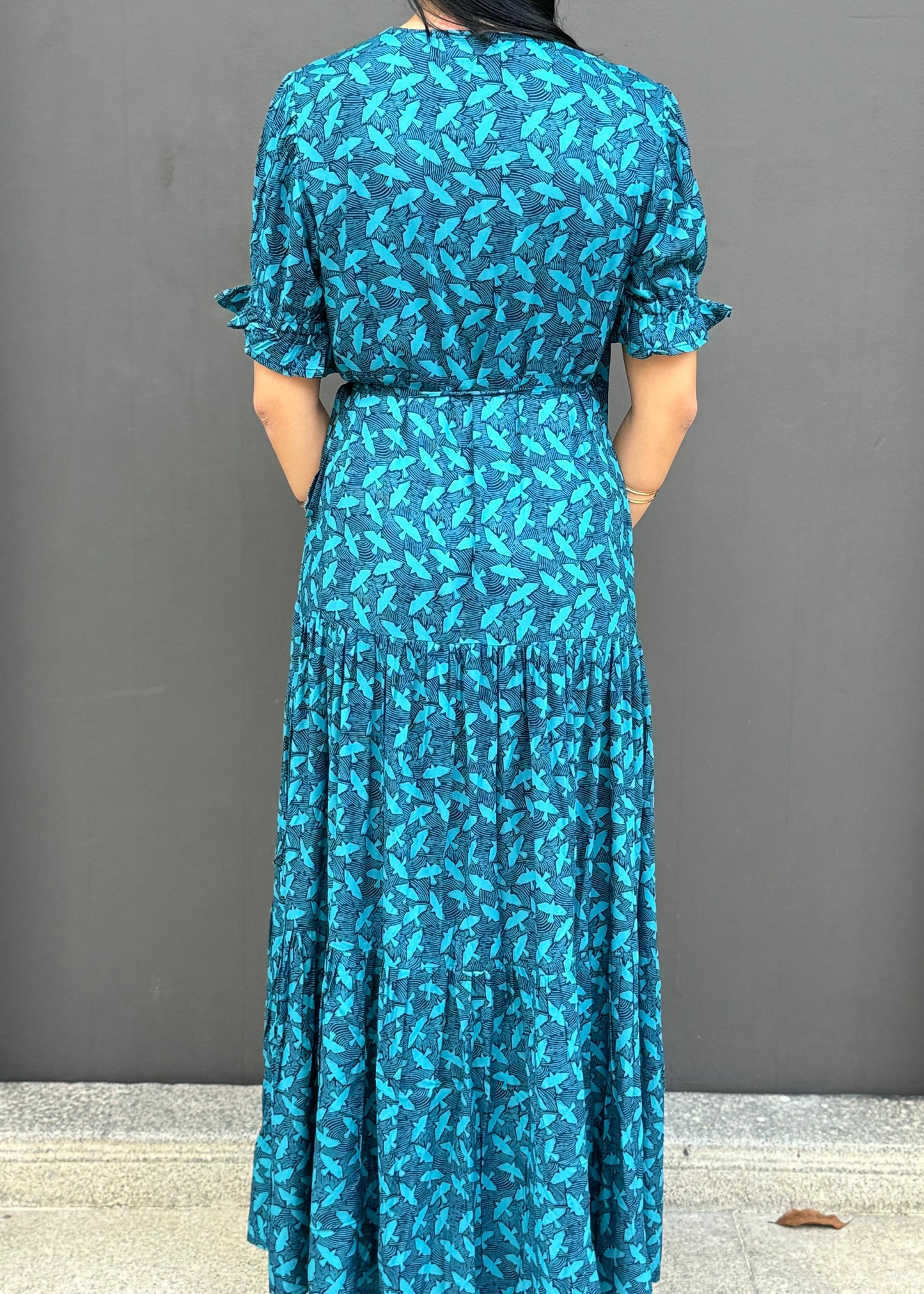 Della Wrap Dress | Blue Flock