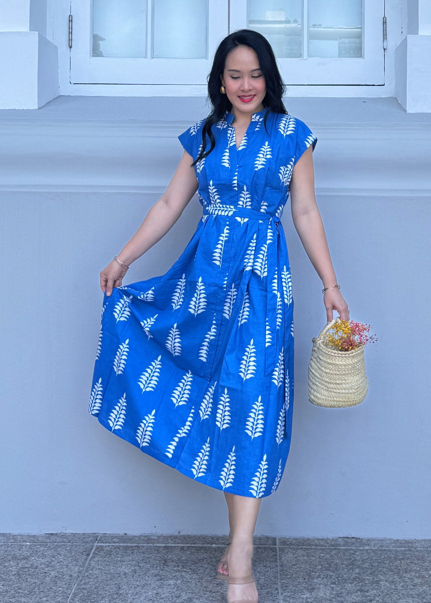 Kiara Cotton Dress - Jolly Blue