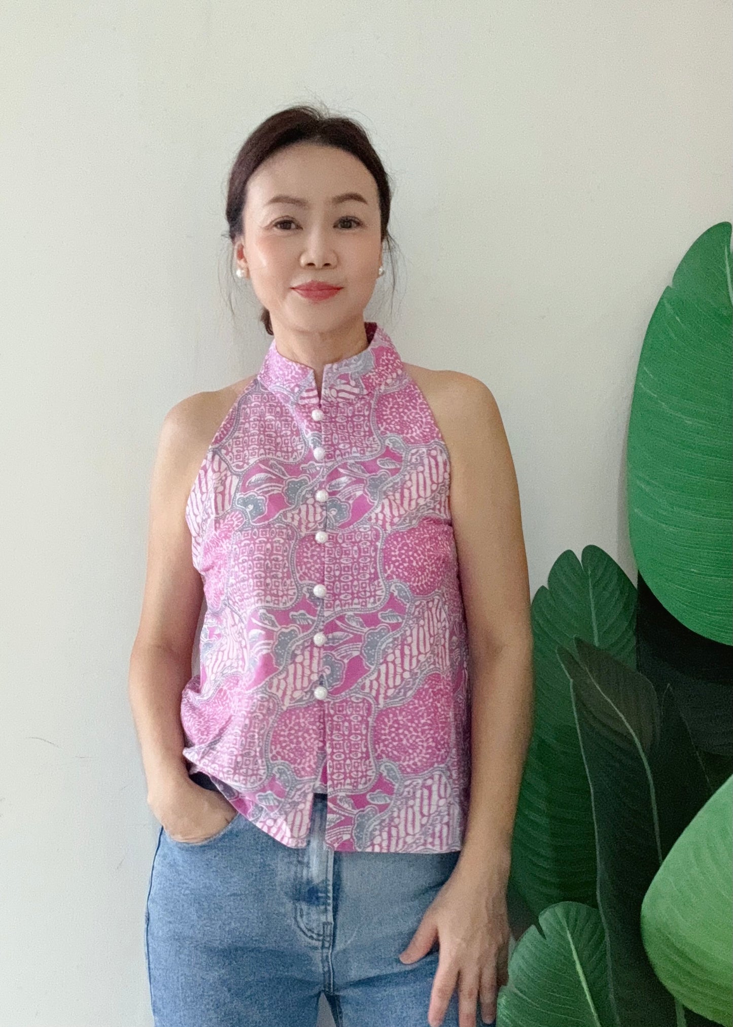 Eka Halter Batik Top | Pink