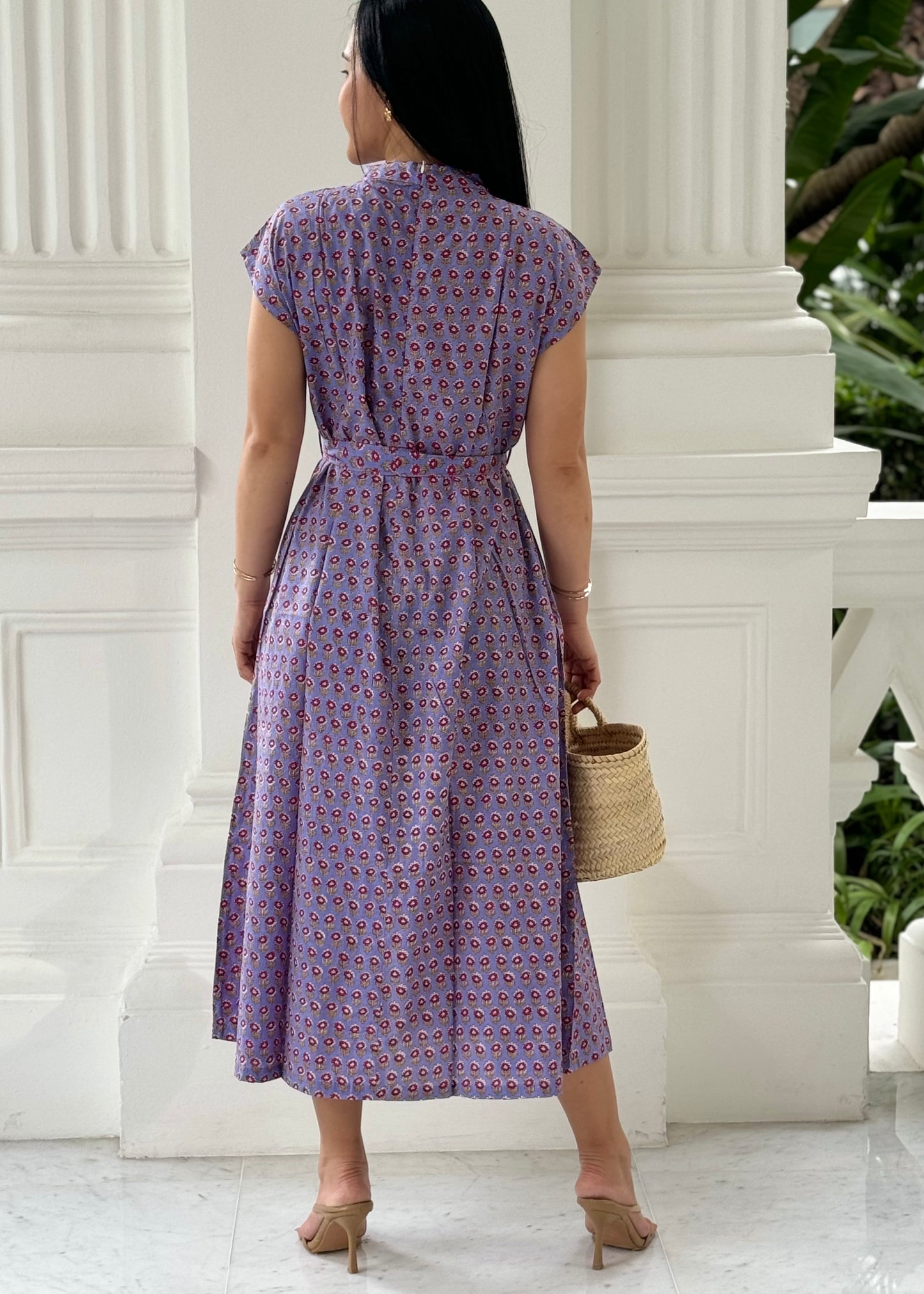 Kiara Cotton Dress | Purple Royal