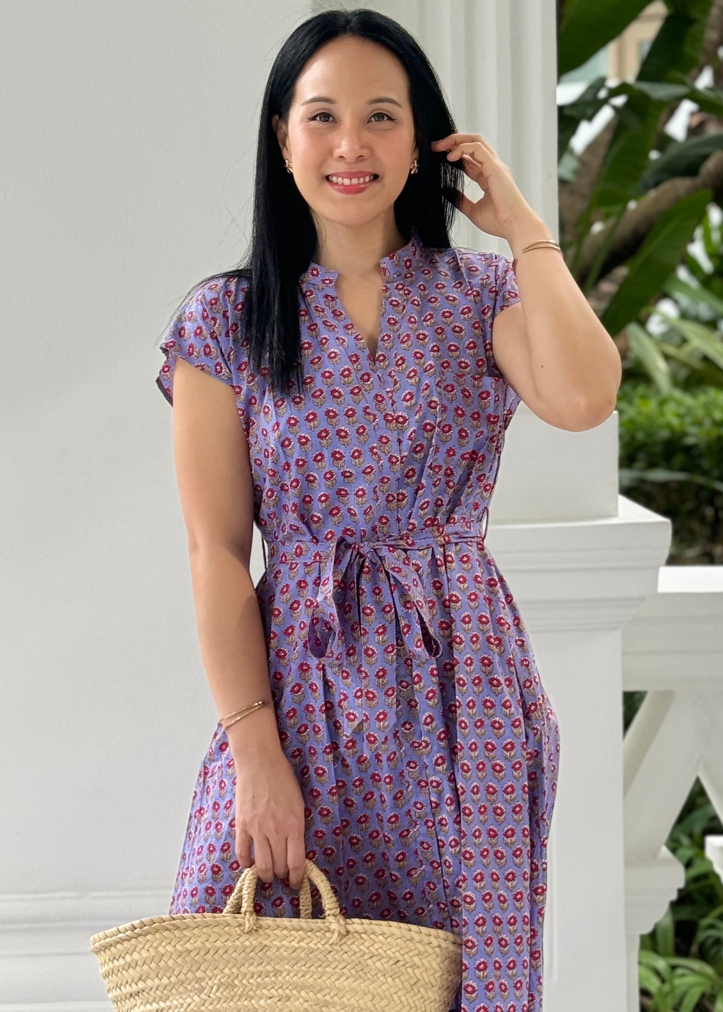 Kiara Cotton Dress | Purple Royal