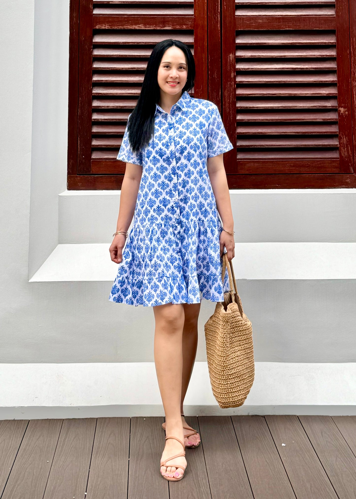 Elise Shirt Dress | Tea Blue