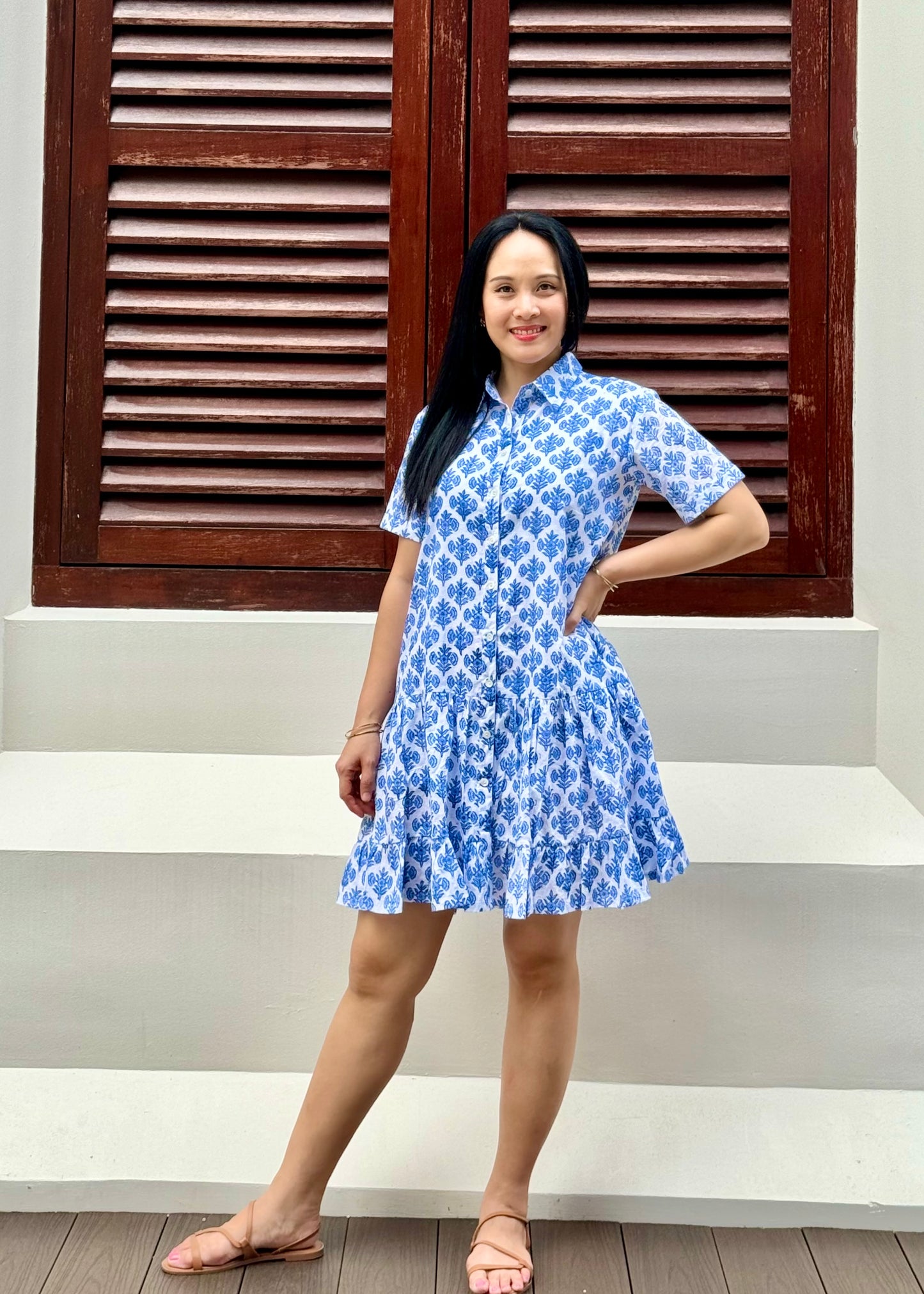 Elise Shirt Dress | Tea Blue