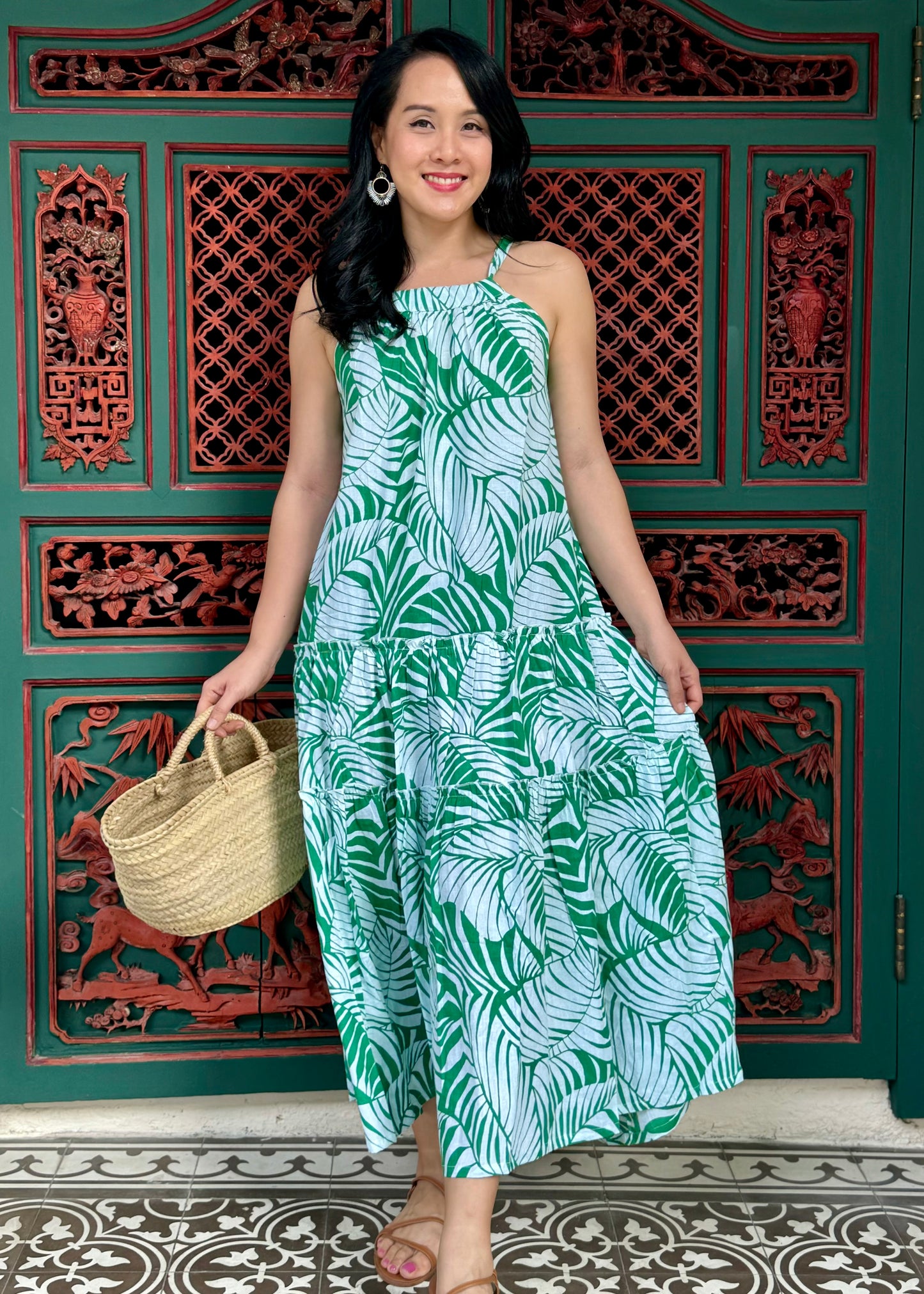 Sola Dress | Green Palm