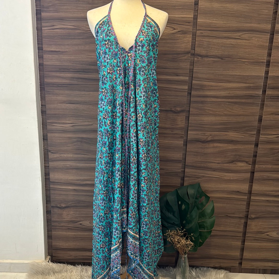 Rayon Bare Back Maxi Dress  - Free size (fit up to L)