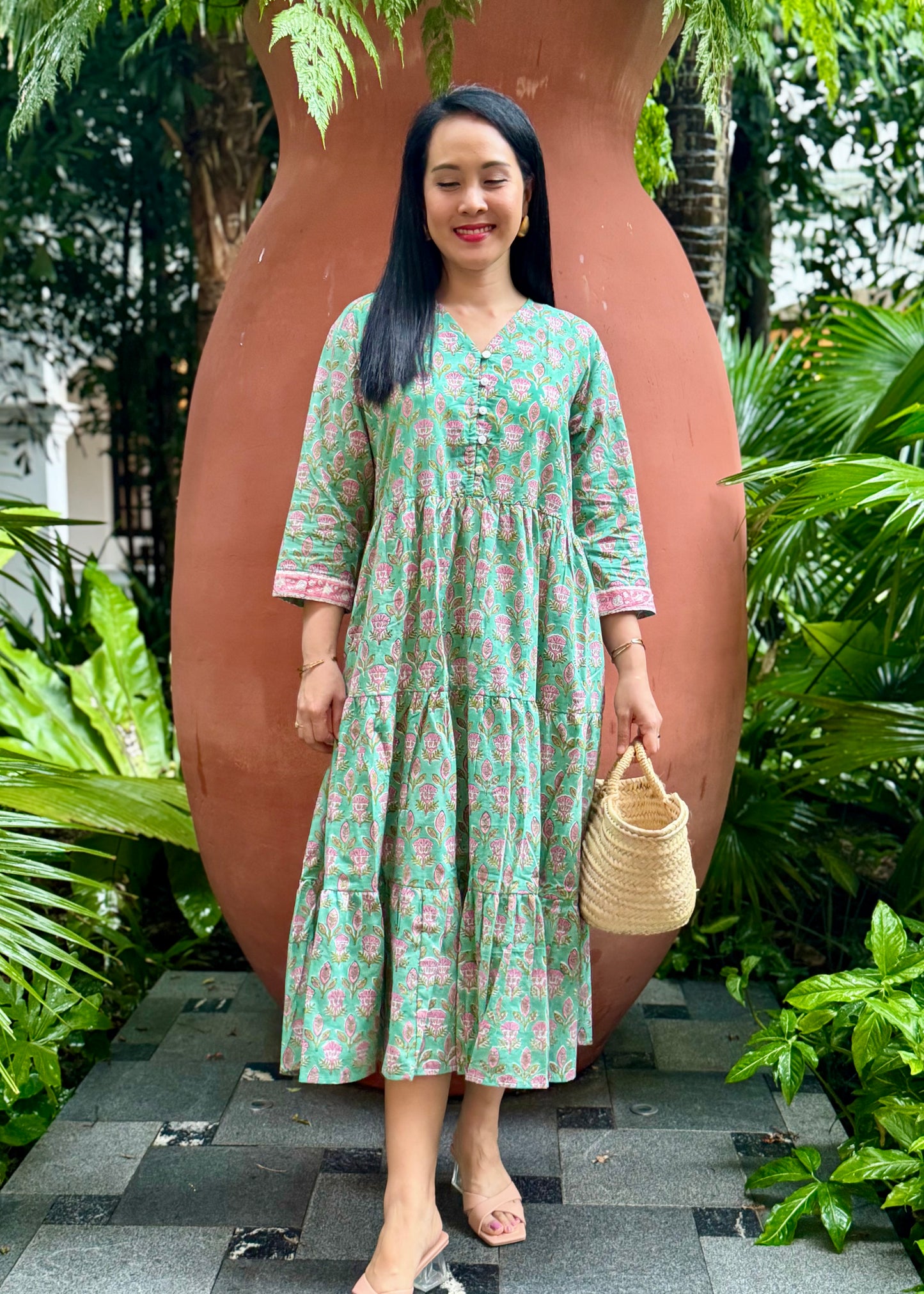 Jodie Dress | Green Botanic