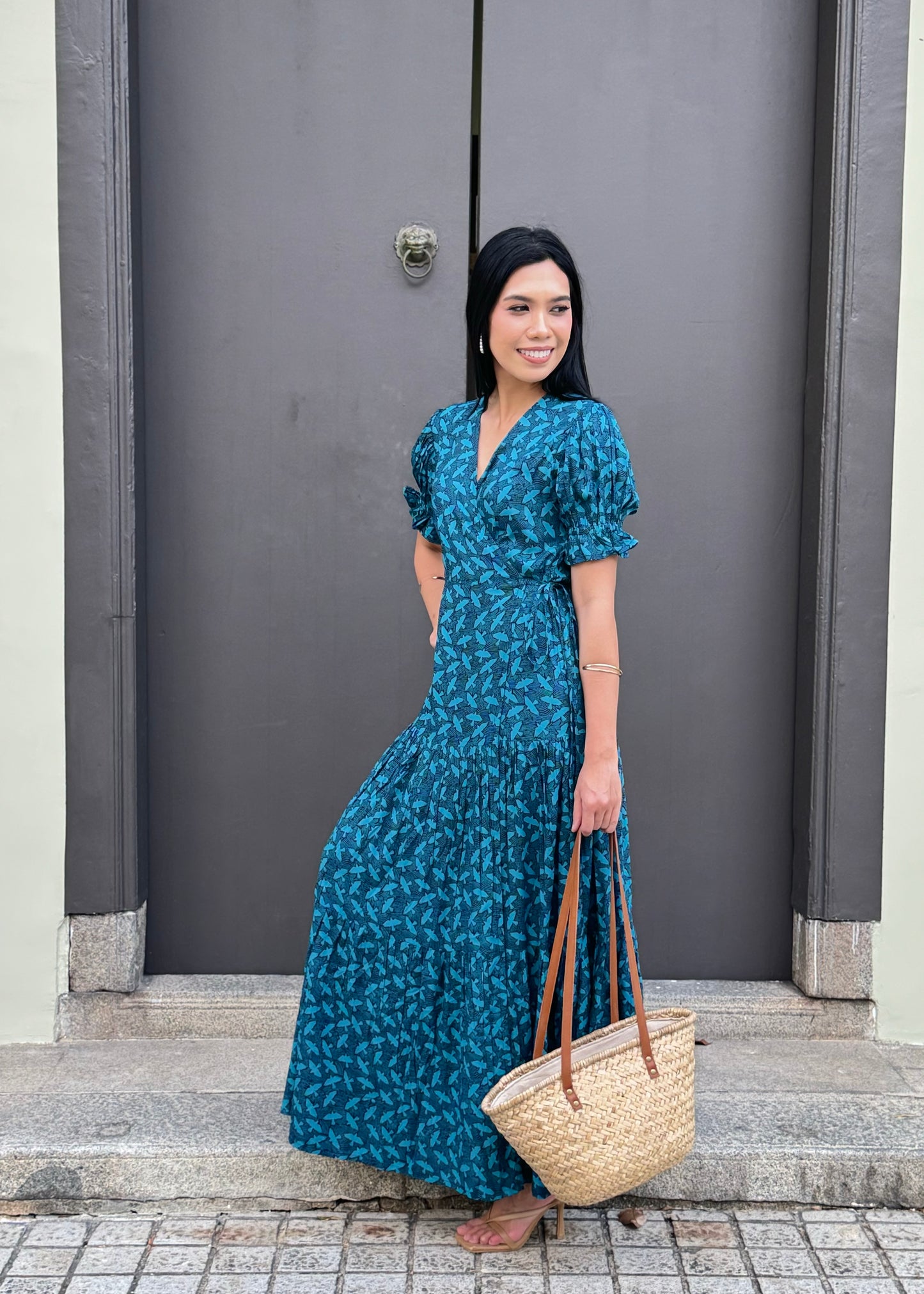 Della Wrap Dress | Blue Flock