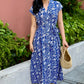 Kiara Cotton Dress | Blue Bloom