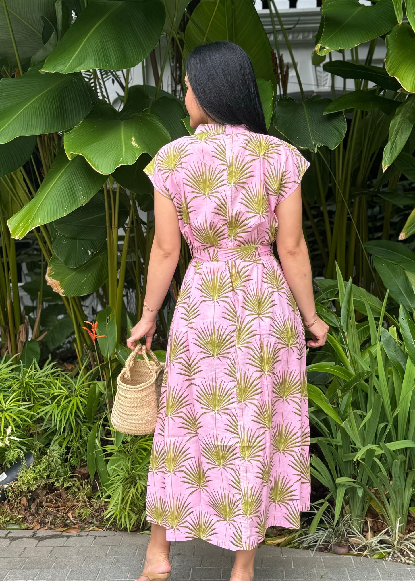 Kiara Cotton Dress | Pink Palm