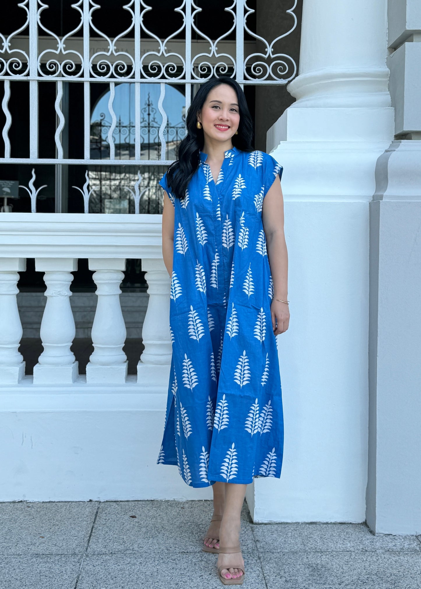 Kiara Cotton Dress - Jolly Blue