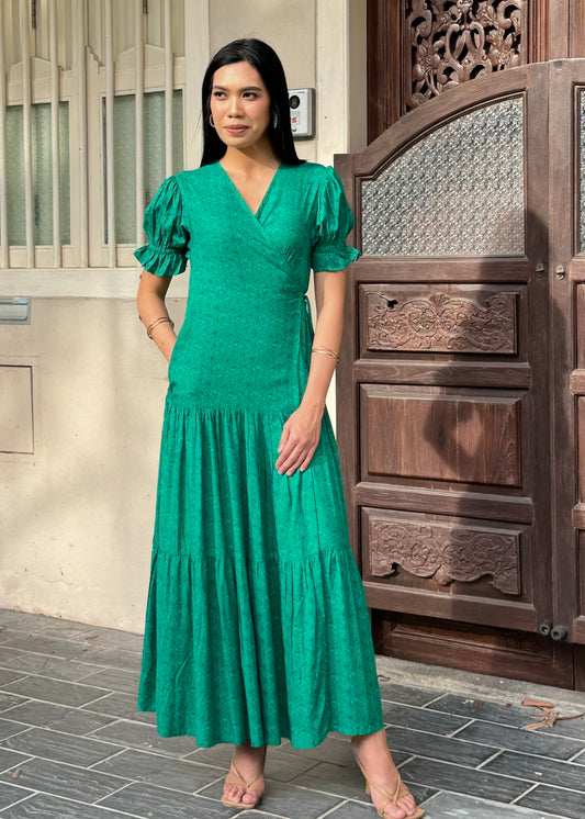Della Wrap Dress | Green Valley