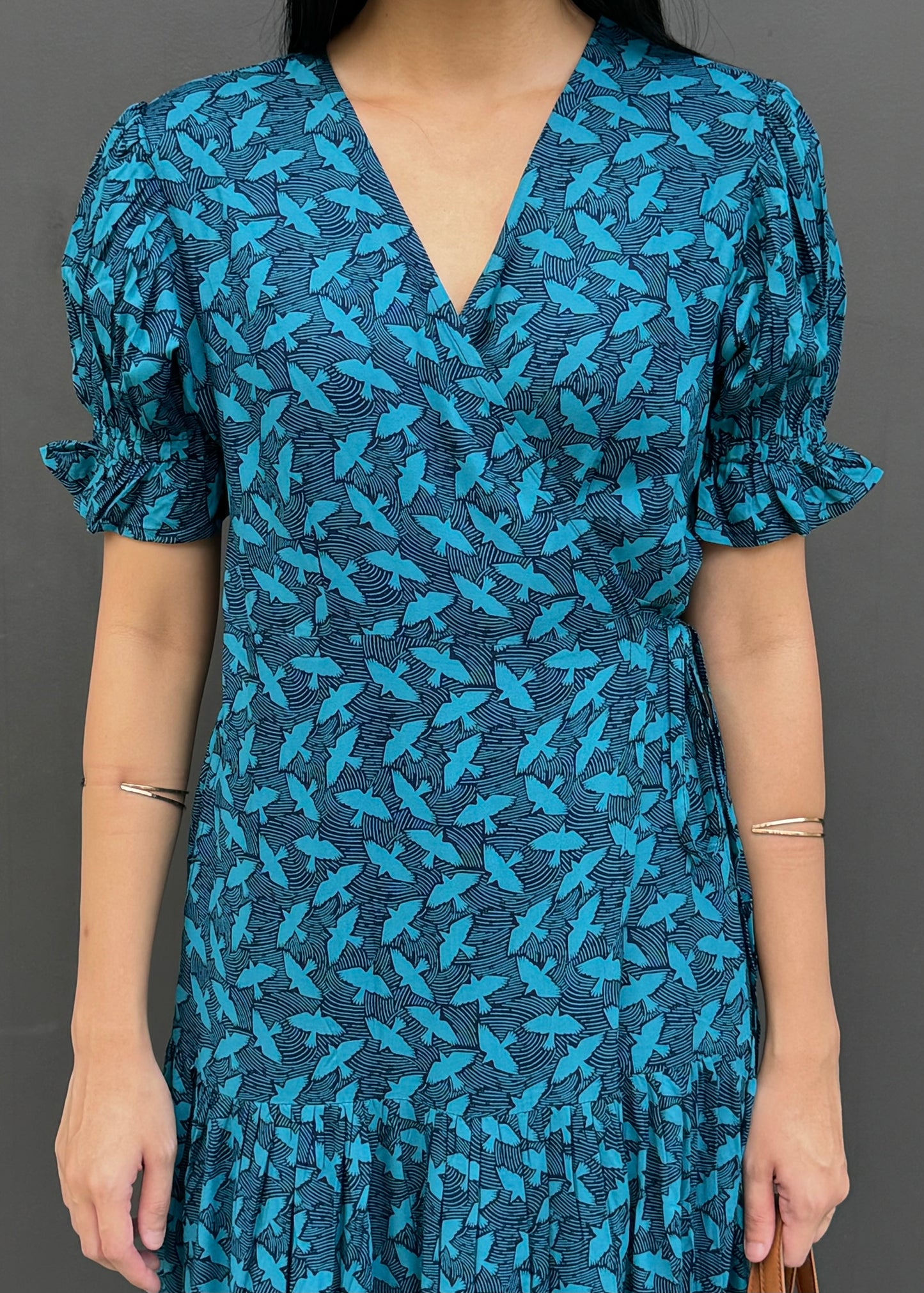 Della Wrap Dress | Blue Flock