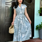 Kiara Cotton Dress | Grey Palm