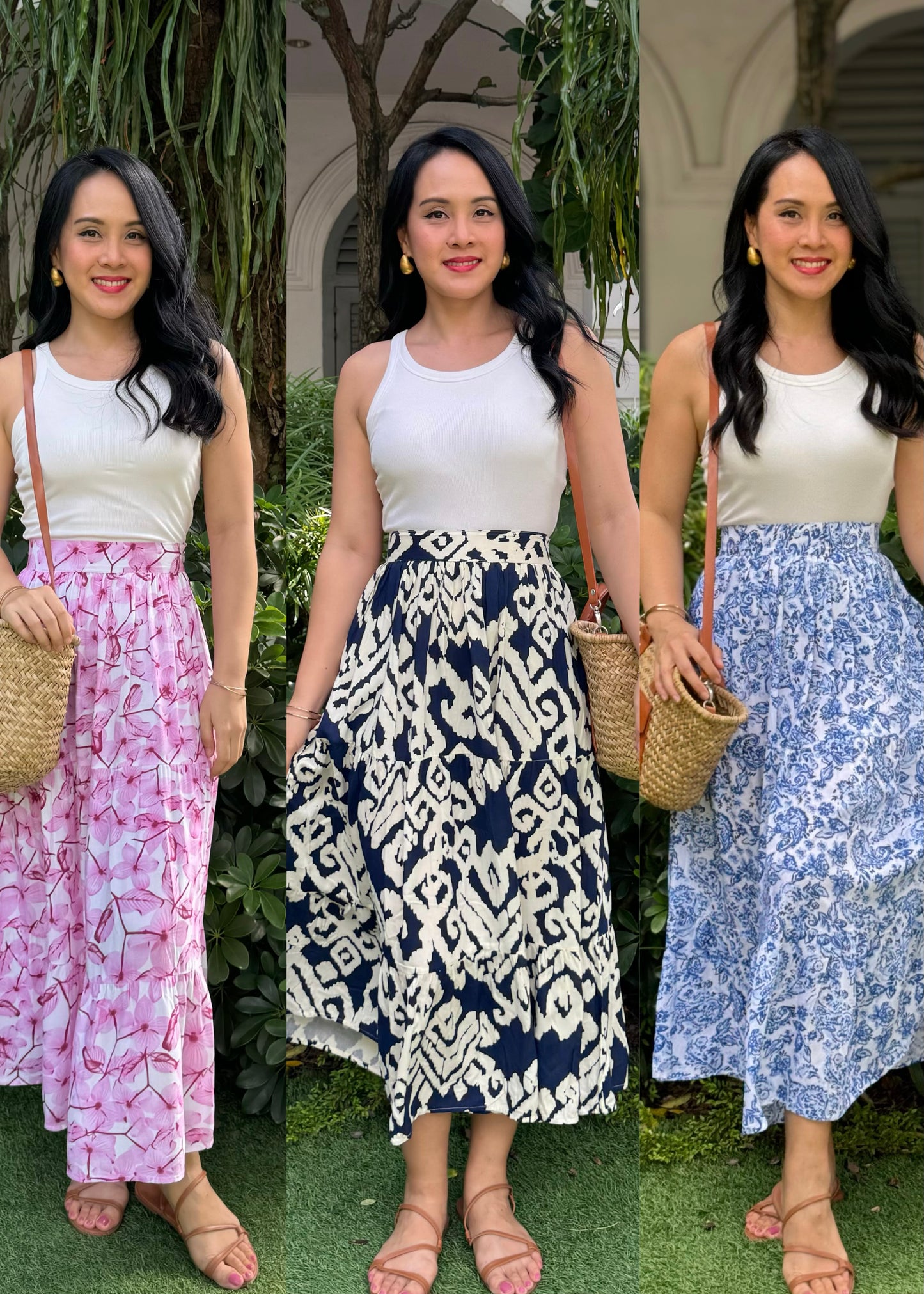 Leah Skirt | Pink | Navy | Blue